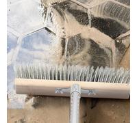 Wire Broom Stainless Steel Deck Scrub Brush Wire Floor Brush with Long Handle 4 Section Detachable Poles Wire Deck Brush Versatile Wire Cleaning Brushes for Rough Surface Concrete Floor Patio Garden
