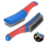 Wire Brush, 2Pcs Stainless Steel Wire Brushes Set for Cleaning Rust Removal and Heavy Dirt Ergonomic Handle Brushes Set Heavy Duty Metal Hard Cleaner Bristle for BBQ Grill Kitchen Industrial