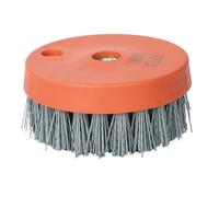 Wire Brush Drill Attachments， Abrasive Cup Brush Wheel 100mm Red Multiple Grit for Stone Marble Granite Concrete Polish(400-1PCS-M14)