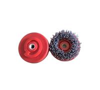 Wire Brush Drill Attachments， Abrasive Cup Brush Wheel 4 Inch Red Multi Sizes Snail Lock Stone Polish. Concrete Floor(220-1PC-M 5 8 11)