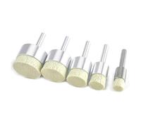 Wire Brush Drill Attachments， Carbon Steel Shank Abrasive Nylon Brush Set, Cup Wheel, End Brushes, 5pcs Grit 180-600(Grit500 Diameter8mm)