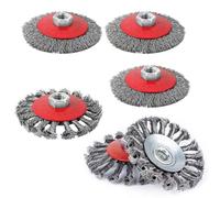 Wire Brush for Angle Grinder, 6 Pack Crimped Twisted Knotted Wire Wheel Fit for 125mm Angle Grinders Thread M14 x 2 for Cleaning Rust Removal and Grinding