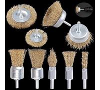 Wire Brush for Drill, 10pcs Brass Coated Wire Wheel for Drill, Multi Sizes Rotary Wire Brush Drill Attachment for Cleaning Rust,Removing Paint