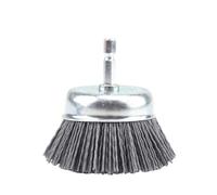 Wire Brush for Drill, Angle Grinder Wire Brush 75MM Nylon Cup Brush Abrasive Wire Wheel Brush Uso apto para Drill Rotary Tool Wood Polishing Deburring 6mm Shank With 80-240Grit(Grey Grit120,2Pcs)