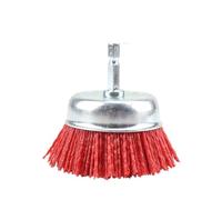 Wire Brush for Drill, Angle Grinder Wire Brush 75MM Nylon Cup Brush Abrasive Wire Wheel Brush Uso apto para Drill Rotary Tool Wood Polishing Deburring 6mm Shank With 80-240Grit(Red Grit80,2Pcs)