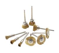 Wire Brush for Drill,T-Shaped Brass Wire Brushes,9pc for Drills Set, Fits for Rotary Tool Accessory 1/8"