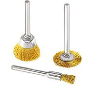 Wire Brush for Drill,T-Shaped Brass Wire Brushes, for Drills Set,15pcs for Accessories Rotary Tools Polish Clean