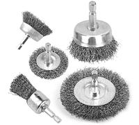 Wire Brush for Drill, Wire Wheel Brush Cup Set, Drill Wire Brush for Drill 1/4 Inch Arbor for Cleaning Rust, Stripping and Drill Attachment（Hexagonal）