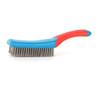 Wire Brush for Metal Paint Removal Steel Wool Scrubber with Handle Rust Stain Remover Tool Metal Bristle Brush for Cleaning Concrete Paint Remover Scrub Brush with Stainless Steel Wire Bristles
