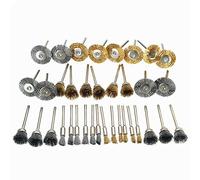Wire Brush Set, 36pcs Stainless Steel Wire Brush Cup Brass Shank for Power Rotary Tools Polishing Cleaning Buffing Accessories