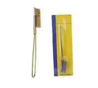 Wire Brush Set, Angled Head with Steel Brass Nylon Bristles for Rust Paint Removal Cleaning Polishing, Soft Grip Handle for Home Garden Workshop 245mm
