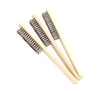 Wire Brush Set for Cleaning 3-Pack Multi Purpose Wood Handle Stainless Steel Wire Scratch Brush for Heavy & Light Cleaning Scratch Stainless Set