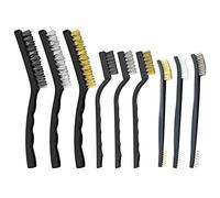 Wire Brush Set, Metal Rust Remover Brushes Handy Steel/Nylon/Brass Brush Set Suitable for Cleaning Welding Slag and Rust 9pcs