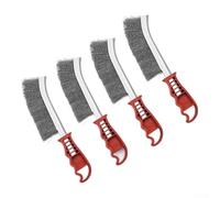 Wire Brush Set Stainless Bristles BBQ Grill Cleaning Tool(4pcs) | Hard stainless bristles, for heavy-duty construction, removes tough rust, for ideal for stripping paint, long-lasting