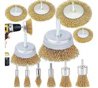 Wire Brush Wheel Cup Brush Set,12 Pack Coarse Crimped 1/4 Inch Shank Wire Wheel for Drill Attachment