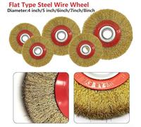 Wire Brush Wheel for Surface Prep 100mm 125mm 150mm 175mm 200mm with Adaptor Rings for Grinder Compatibility (4inch)