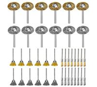Wire Brush Wheels, 3mm Shank 40 Pieces Electric Wire Brush Set, Rotary Tools Polishing Accessories Wire Brush Cup, Wire Brush Drill for Sanding Polishing Cleaning Jobs