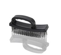 Wire Brush with Ergonomic Handle 4-Row Carbon Steel Brush Heavy Duty for Rust and Dirt Removal Multi-Function for Cleaning Roof Tiles, BBQ, and Paint Removal on Stone Walls