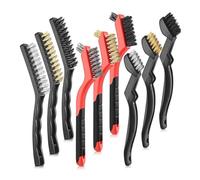 Wire Brushes,Wire Brush Set for Multi-Purpose Uses, Metal, Stove, Sink, Rus-t and Welding Slag,9 Pieces