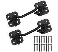 Wire Cabin Hook and Eye | Epoxy Black | Pack of 2 | 100mm / 4 Inch