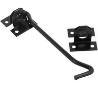 Wire Cabin Hook & Eye - Black For Shed Gate Door Latch Includes Screws - 150mm (6 Inch)