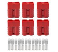 Wire & Cable Connectors 50A 600V for Style with Silver Plated Copper Terminals for 6AWG Solar Panel Caravan 4WD Trailer Auxiliary P(6pcs-Red)