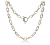 Wire Cable Necklaces for Women, Two Tone Link Chain Necklaces Circles Gold and Silver Adjustable Necklaces Classic Designer Costume Jewelry for Women Gifts Alloy material