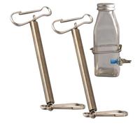 Wire Cage Bottle Holder, Hamster Cage Attachment Holders Pet Friendly Design, Drinking Bottle Buckles 2 PCs, Replacement Spring for Rabbits, Guinea Pigs, Hamsters