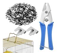 Wire Cage Clips - Cage Installation Tools Set, Pliers with Wire Clips | Heavy-Duty Fastening Buckles, 300-Pack Clips for Small Animal Cages, Bird Enclosures, Rabbit Housing Construction Kit