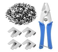 Wire Cage Clips - Durable Metal Fastening Kit with Pliers, 300 Piece Buckle Connectors for Sturdy Assembly | Installation Tool with Secure Fixing Solution for Rabbit Bird Hamster Poultry Enclosures