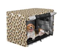 Wire cage Cover Machine Washable Material for Balcony Daily Placement Beige Tone Pet Dog Portrait Continuous XL