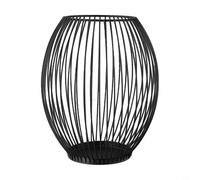 Wire Candle Holder Lantern Black Hollow Design for Modern Home Decor for Creating Inviting Atmosphere (L)