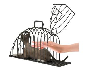 Wire Cat Bathing Cage With Anti-Bite & Anti-Scratch Design | 18x16.5x10 Inch Pet Grooming Enclosure | Anti-Paw-Pinch Travel Transport Carrier | Home Professional Cat Washing Restraint