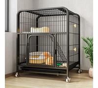 wire cat cage, large cat cages indoor, 2 tier cat cage, homey pet cage, portable guinea pig cage, Ideal for 1-2 Cat (Black)