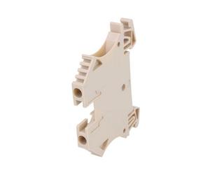 Wire Clamp 32A 4mm2 800V DIN Rail Mount 2 Terminal Module Beige Screw Terminal