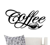 Wire Coffee Sign - 30 Inch Wall Decor | Metal Letters - Cute Coffee Cup Pattern, Home Decor for Kitchen, Dining Room, Office, Rustic Accent