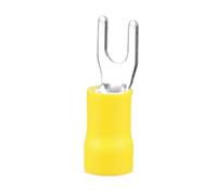 Wire Connector 1000 Pcs SV1.25-3 Fork Terminals, European Pre-Insulated Y/U Type Crimp Connectors, Brass Cable Lug with PVC Sheath Terminals & Kits(Gelb,SV1.25-4)