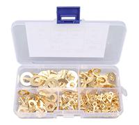 Wire Connector Lugs, Ring Cable Terminal 150PCS Open Barrel Design M3 M4 M5 M6 M8 M10 Oxidation Resistant for Electric Projects,Terminal block