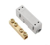 Wire Connector with Brass Construction and Quick Terminal Blocks for Industrial Electrical Wiring Applications Supporting Multiple Wire Sizes (S16)