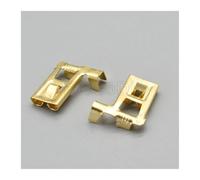 Wire connectors, 50-200Pcs DJD031-2 Crimp Terminal Female Spade Connector H4 9003 7.8mm Bend Angle Pins(Brass,Package 100Pcs)