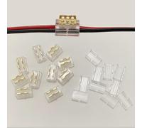 Wire Connectors Quick Connect Terminal,10pcs with Caps 2-Pin Electrical Splice Crimp, Wire to Wire Quick Connect, No Wire Stripping Required Compatible with 22-20 AWG LED Cable (2pin)