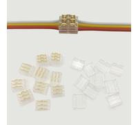 Wire Connectors Quick Connect Terminal,10pcs with Caps 3-Pin Electrical Splice Crimp, Wire to Wire Quick Connect, No Wire Stripping Required Compatible with 22-20 AWG LED Cable (3pin)