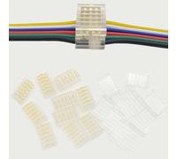 Wire Connectors Quick Connect Terminal,10pcs with Caps 6-Pin Electrical Splice Crimp, Wire to Wire Quick Connect, No Wire Stripping Required Compatible with 22-20 AWG LED Cable (6pin)