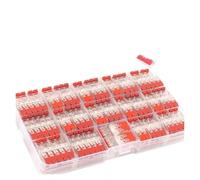 Wire Connectors Set Compact Wiring Terminal Block For Home Fast Push-in Electrical Lever wire Connector 2/3/5 Pin IDGTTLDF(Red 76PCS)