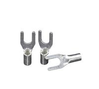 Wire connectors, UT0.5-35 Copper Brass Fork Type Connector Lug Spade Non Insulated Crimp Terminal(5Pieces UT256)(70Pieces UT2.56)