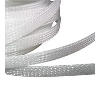Wire Cover 10M Flexible Cable Sleeving, Flat PET Tubing 3/4/6/8/10~16mm Mesh Braided, Retractable Sleeves for Pipe(Clear,4mm)