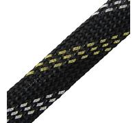 wire covers for cables Expandable Cable Sleeve 2mm ~ 40mm Braided High Density Hardness Insulate Line Protect Wire Wrap Gland Sheath for USB Power Cord Audio Video Cable(Black Gold Sliver,16mm)
