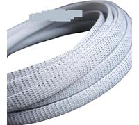 wire covers for cables White Silver Braided Wire Sleeve 4 6 8 10 12 16mm High Density Insulated Cable Protection Expandable Sheath for USB Power Cord Audio Video Cable(10mm White Silver)