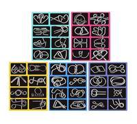 Wire Disentanglement Puzzles | 40 Pack Metal Ring Replicas | Unlock Link Mechanism Mind Challenge | Relieves Stress Focus Trainer | Portable Logic Test Toy | Home Office School Christmas Stocking Fill
