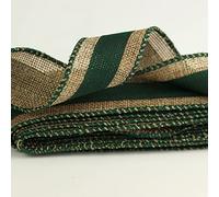 Wire Edged Hessian Ribbon, Natural Burlap Vintage Rustic Farmhouse Craft Ribbon for DIY Gift Wrapping Wreath Floral Arrangement Christmas Holiday Birthday Party Decoration,3Metre (Green & Gold Mix)